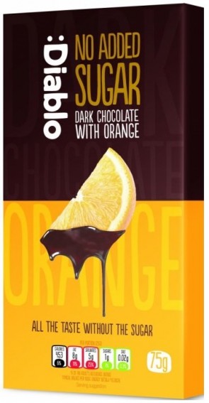 No Added Sugar Dark Chocolate with Orange - 75 grams