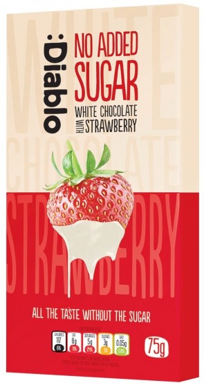 No Added Sugar White Chocolate with Strawberry - 75 grams